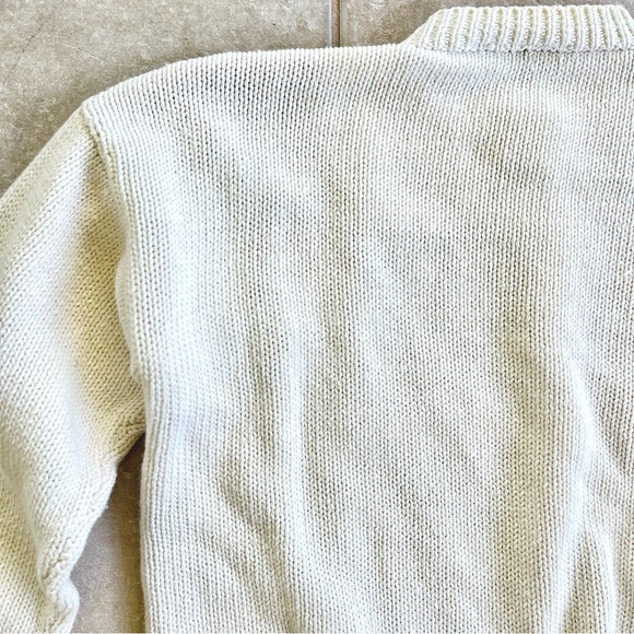 Vintage Knitted Patchwork Cardigan Women’s Red White Blue Fruits Sunflower Large - Picture 10 of 12